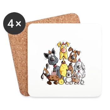 Dog Poop Dog I Just Really Love Dogs - Coasters (set of 4) - white - Front