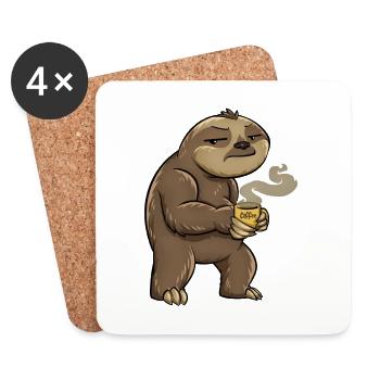 Sloth coffee - Coasters (set of 4) - white - Front