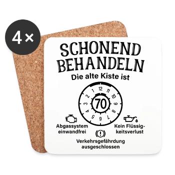 70. Geburtstag Alte Kiste 70 Schonend Behandeln - Untersetzer (4er-Set) - Weiß - Vorne