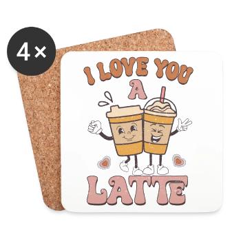 Je t’aime rétro Valentines - Dessous de verre (lot de 4) - blanc - Devant