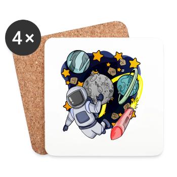 Astronaut in space - Coasters (set of 4) - white - Front