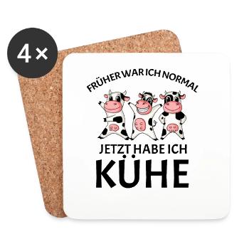 Kuh Kühe Rind - Untersetzer (4er-Set) - Weiß - Vorne