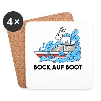Ziege Boot Lustig - Untersetzer (4er-Set) - Weiß - Vorne
