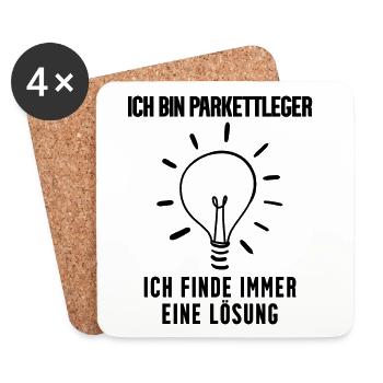 Parkettleger Geschenk - Untersetzer (4er-Set) - Weiß - Vorne