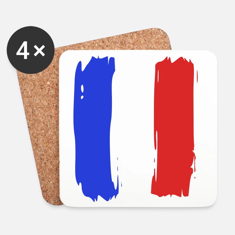 Fahne Frankreich Tricolore - Untersetzer (4er-Set) - Weiß