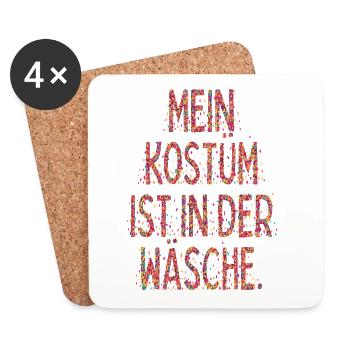 Kostüm Ist In Der Wäsche Köln Karneval Verkleidung - Untersetzer (4er-Set) - Weiß - Vorne