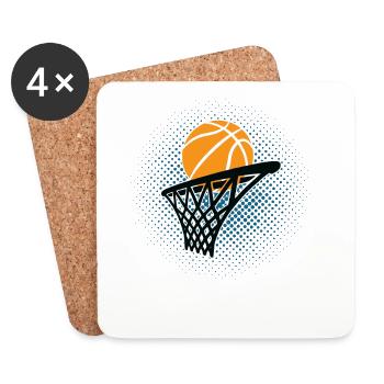 Basketball Basketballer - Untersetzer (4er-Set) - Weiß - Vorne