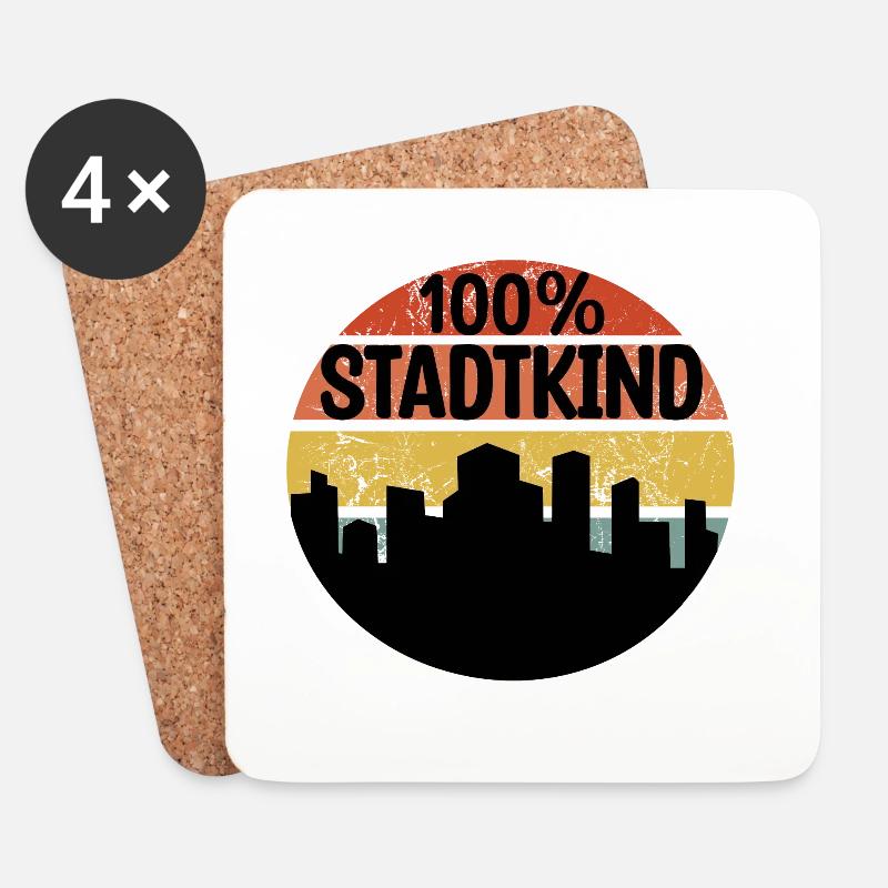 Stadtkind - Untersetzer (4er-Set) - Weiß
