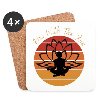 Rise With The Sun - Yoga Vibes - Coasters (set of 4) - white - Front