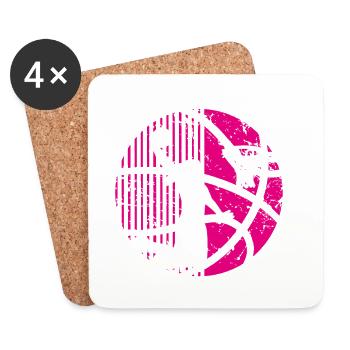 Basketball féminin Basketball féminin - Dessous de verre (lot de 4) - blanc - Devant