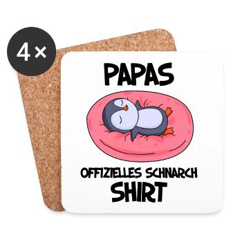 Papa Schlafshirt Vater Vatertag Geschenk - Untersetzer (4er-Set) - Weiß - Vorne