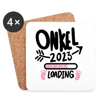 Onkel 2023 - Onkel werden - Onkel loading 2023 - Untersetzer (4er-Set) - Weiß - Vorne