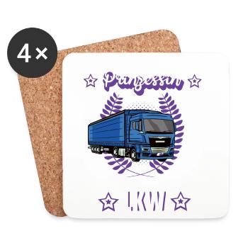 LKW Fahrerin Prinzessin Lastkraftfahrerin Geschenk - Untersetzer (4er-Set) - Weiß - Vorne