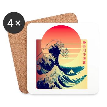The Great Wave off Kanagawa - Coasters (set of 4) - white - Front