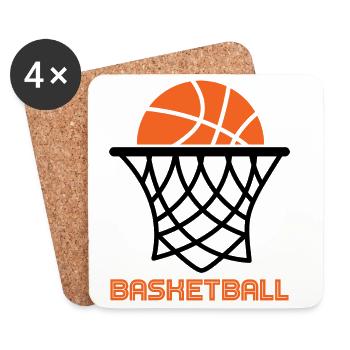 Basketball Basketballer - Untersetzer (4er-Set) - Weiß - Vorne