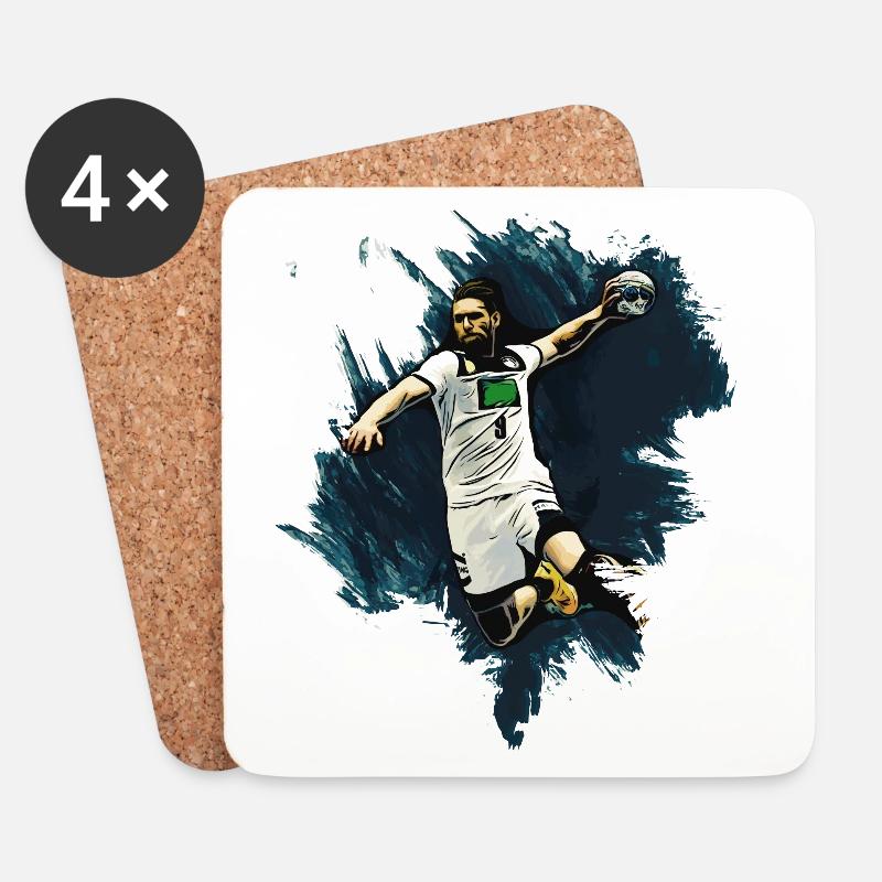 Handballer - Handball - Untersetzer (4er-Set) - Weiß