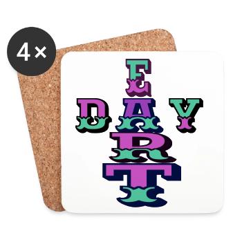 Tag der Erde, jeden Tag - Untersetzer (4er-Set) - Weiß - Vorne