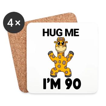 90th Birthday - 90 Years - Hug Grandpa - Coasters (set of 4) - white - Front
