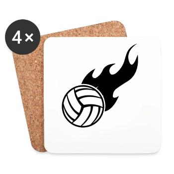 Volley-ball - Dessous de verre (lot de 4) - blanc - Devant