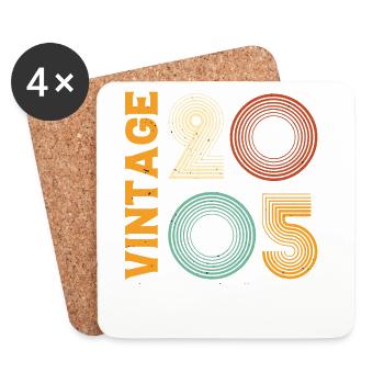 Vintage 2005 Retro Cool Anniversary Gift - Coasters (set of 4) - white - Front