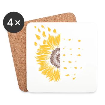 I Am This Mother Motivational Sunflower Geschenk - Untersetzer (4er-Set) - Weiß - Vorne