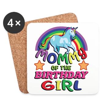 Maman de la fille d’anniversaire cadeau d’anniversaire drôle - Dessous de verre (lot de 4) - blanc - Devant