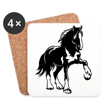 Pferd Shire Horse - Untersetzer (4er-Set) - Weiß - Vorne