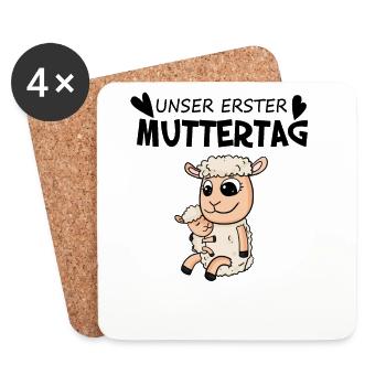 Muttertag - erster Muttertag Geschenk - Untersetzer (4er-Set) - Weiß - Vorne