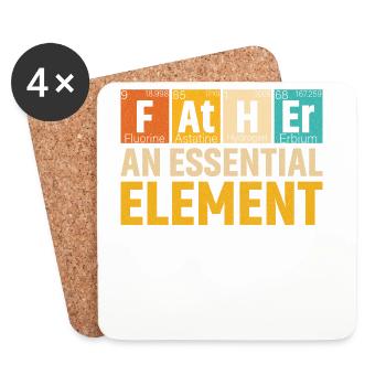 Père Un élément essentiel Période Fête des Pères - Dessous de verre (lot de 4) - blanc - Devant