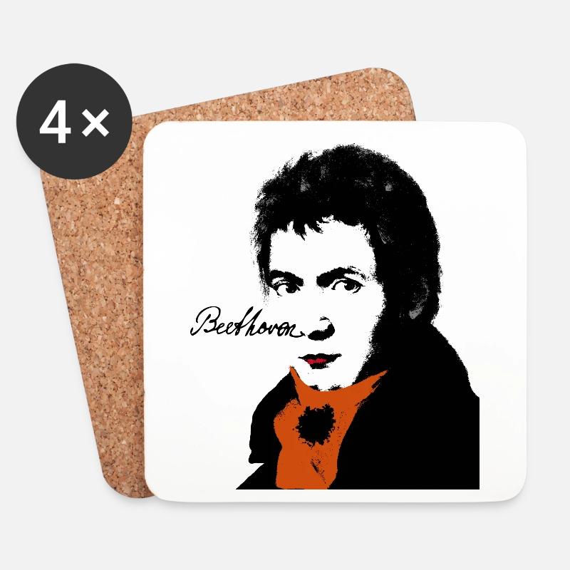 Beethoven - Untersetzer (4er-Set) - Weiß