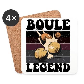 Boulespieler Boulekugel für Bouler Petanque Boule - Untersetzer (4er-Set) - Weiß - Vorne