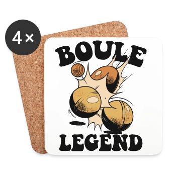 Boulespieler Boulekugel für Bouler Petanque Boule - Untersetzer (4er-Set) - Weiß - Vorne