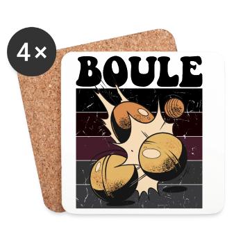 Boulespieler Boulekugel für Bouler Petanque Boule - Untersetzer (4er-Set) - Weiß - Vorne