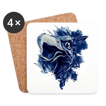 Greif en bleu blanc Rostock - Dessous de verre (lot de 4) - blanc - Devant