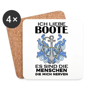 Boote Motorboot Boot - Untersetzer (4er-Set) - Weiß - Vorne