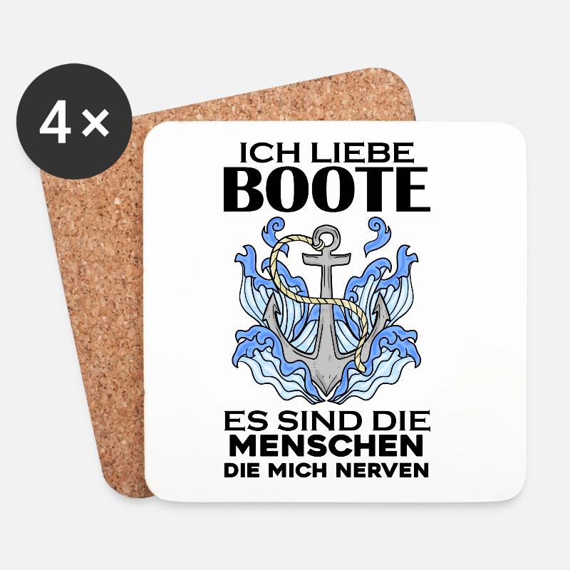 Boote Motorboot Boot - Untersetzer (4er-Set) - Weiß