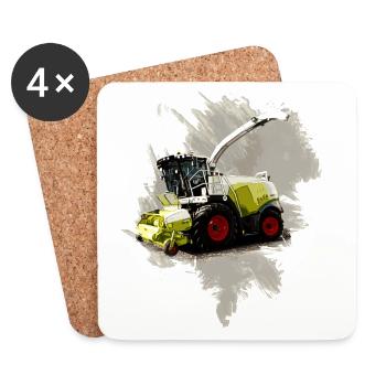 Combine Harvester Claas LEXION 8700 - Coasters (set of 4) - white - Front