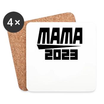 Mama 2023 Mutter Schwangerschaft Geschenk - Untersetzer (4er-Set) - Weiß - Vorne