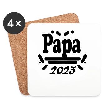 Vater 2023 - Papa 2023 - Vatertag Geschenk - Untersetzer (4er-Set) - Weiß - Vorne