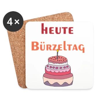 heute bürzeltag - Untersetzer (4er-Set) - Weiß - Vorne