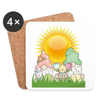 Pastel Easter Garden Sunrise - Coasters (set of 4) - white - Front