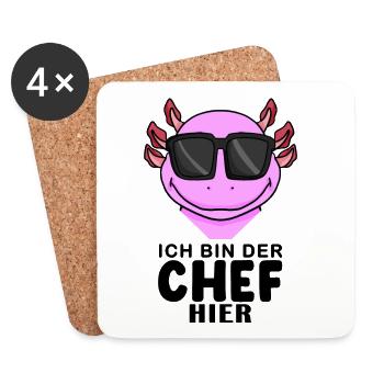 cooler Axolotl Chef Spruch - Untersetzer (4er-Set) - Weiß - Vorne