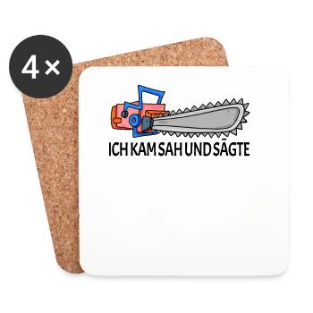 Kettensäge Motorsäge Spruch Sprüche - Untersetzer (4er-Set) - Weiß - Vorne