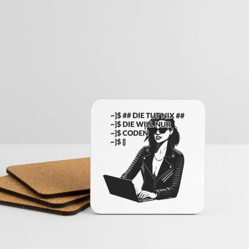 Coden Programmieren Programmiererin Untersetzer (4er-Set)