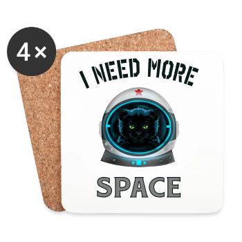 I need more space cat - Coasters (set of 4) - white - Front