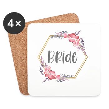Mariée mariée Enterrement de vie de jeune fille - Dessous de verre (lot de 4) - blanc - Devant