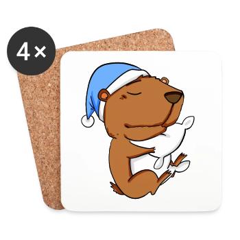 Capybara Wasserschwein - Untersetzer (4er-Set) - Weiß - Vorne