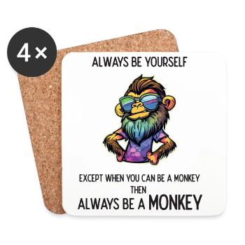 Soyez toujours un singe - Dessous de verre (lot de 4) - blanc - Devant