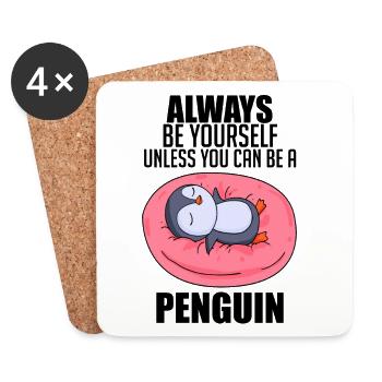 Pinguin Pinguine Spruch - Untersetzer (4er-Set) - Weiß - Vorne