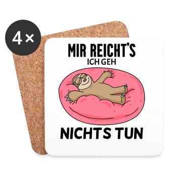 Faultier Spruch - Untersetzer (4er-Set) - Weiß - Vorne